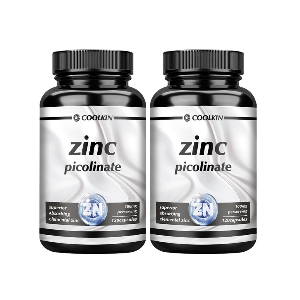 Coolkin Zinc Extract Capsules, 100 Mg Per Serving, non-GMO, Suitable for Both Men and Women, High Absorption Rate.