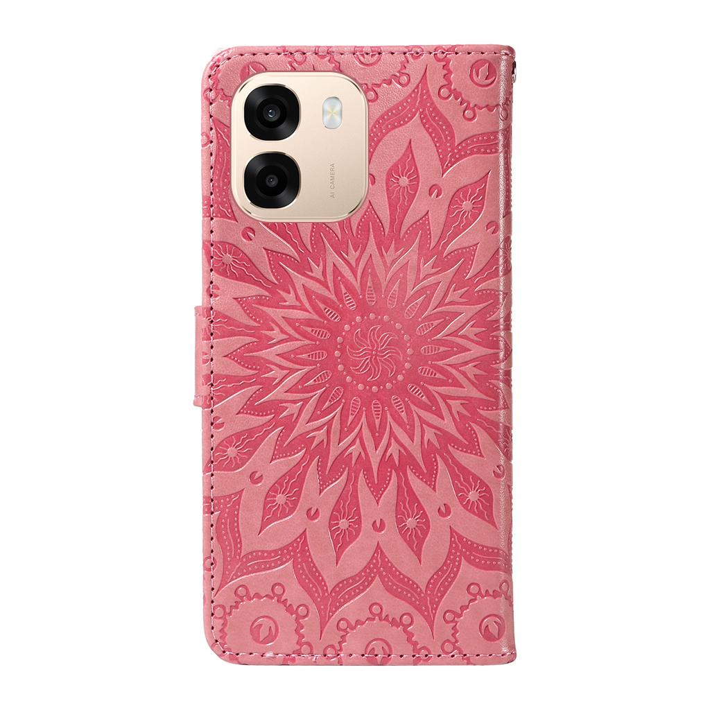 For Oppo A6 5G/Oppo A6x 5G Leather Wallet Case Sunflower Imprinted Phone Cover