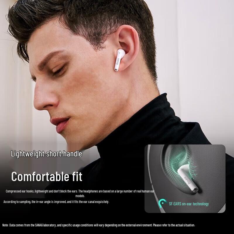 SANAG T11 Wireless Half-in-Ear Bluetooth Earbuds with Spatial Audio