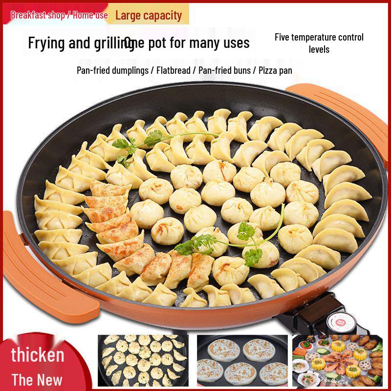 Extragroße antihaftbeschichtete elektrische Grillplatte: Multifunktionale Pfanne zum Frittieren & Backen für Pfannkuchen & Roti