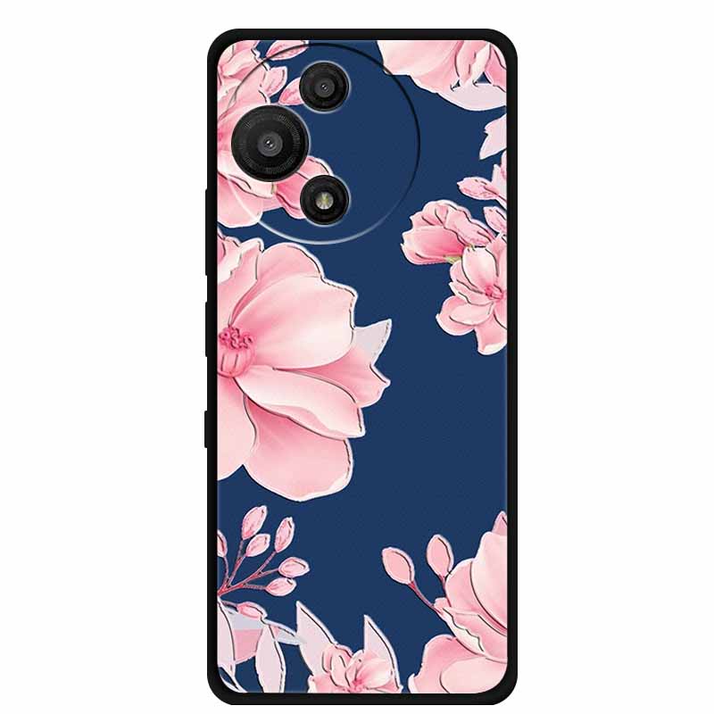For TCL 60 SE Nxtpaper Case 3D Emboss Relief Flowers Black TPU Silicone Soft Back Cover Cases For TCL 60R Case 6.7" Fundas Bag