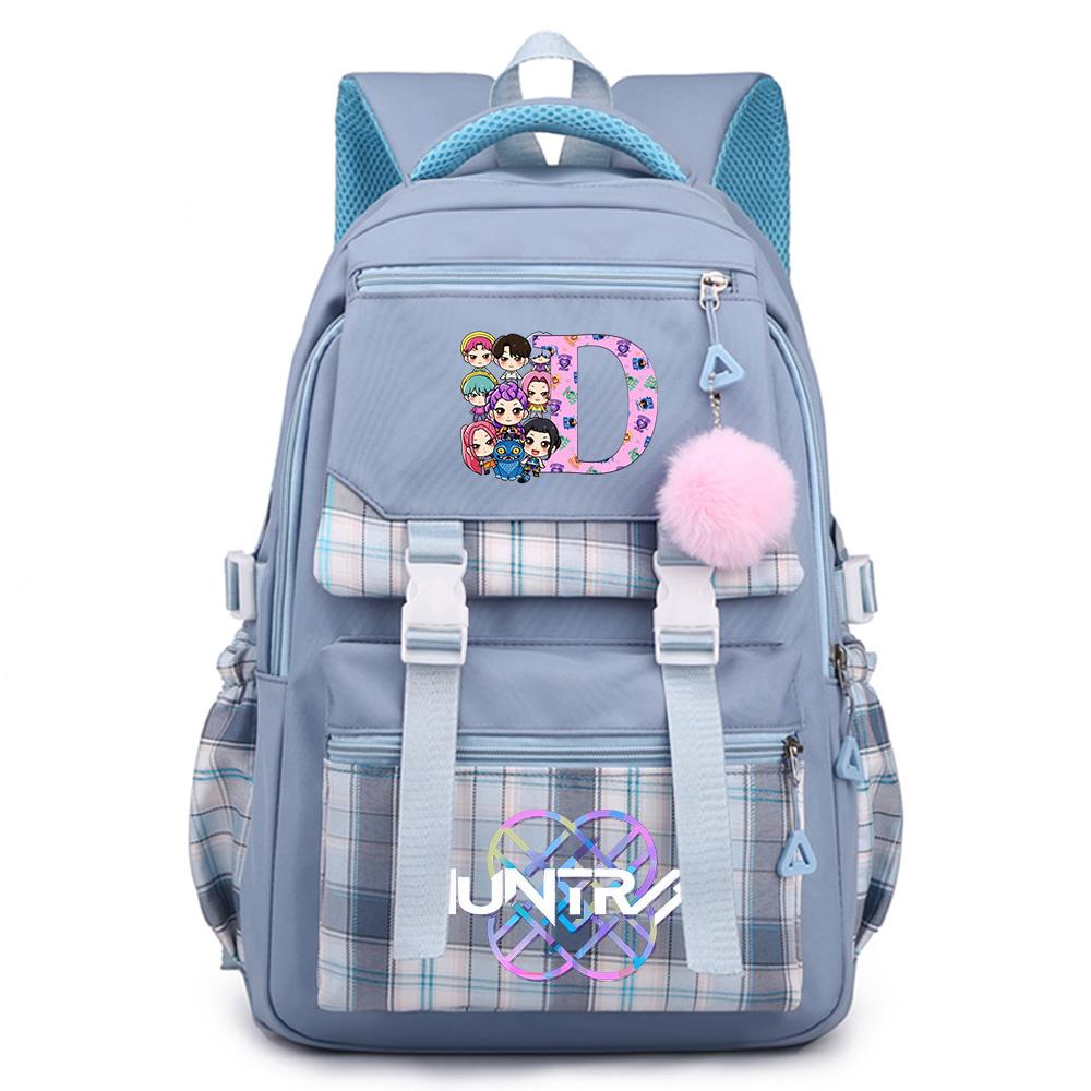Cartoon 26 English Letter K-Pop Printed Large Capacity Backpack for Teenger Student Girl Boy Schoolbag Bookbag Kid Gift Women Waterproof Travel Bag