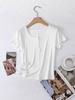 Women's Lightweight Tencel Short-Sleeve Round Neck T-Shirt - Soft, Loose-Fit, Solid Color, Summer Cool Style