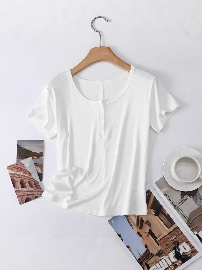 Women's Lightweight Tencel Short-Sleeve Round Neck T-Shirt - Soft, Loose-Fit, Solid Color, Summer Cool Style