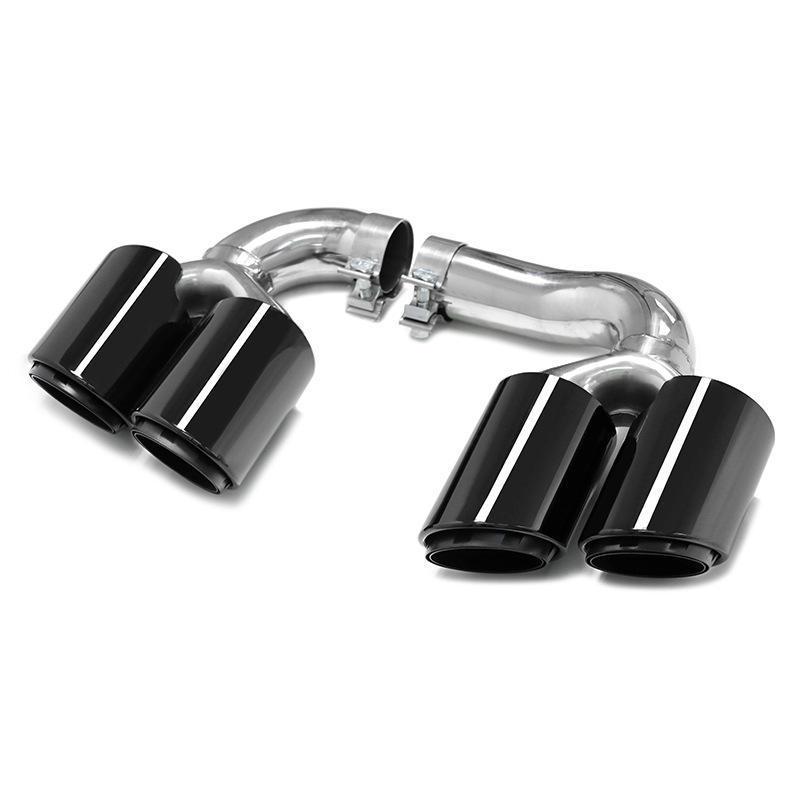 Stainless Steel Round Tip Quad Outlet Exhaust for Porsche Cayenne (2018-2024)