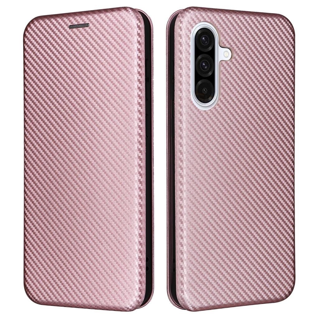 For Samsung Galaxy A56 5G Case Carbon Fiber Texture Drop-Proof PU Leather Phone Cover