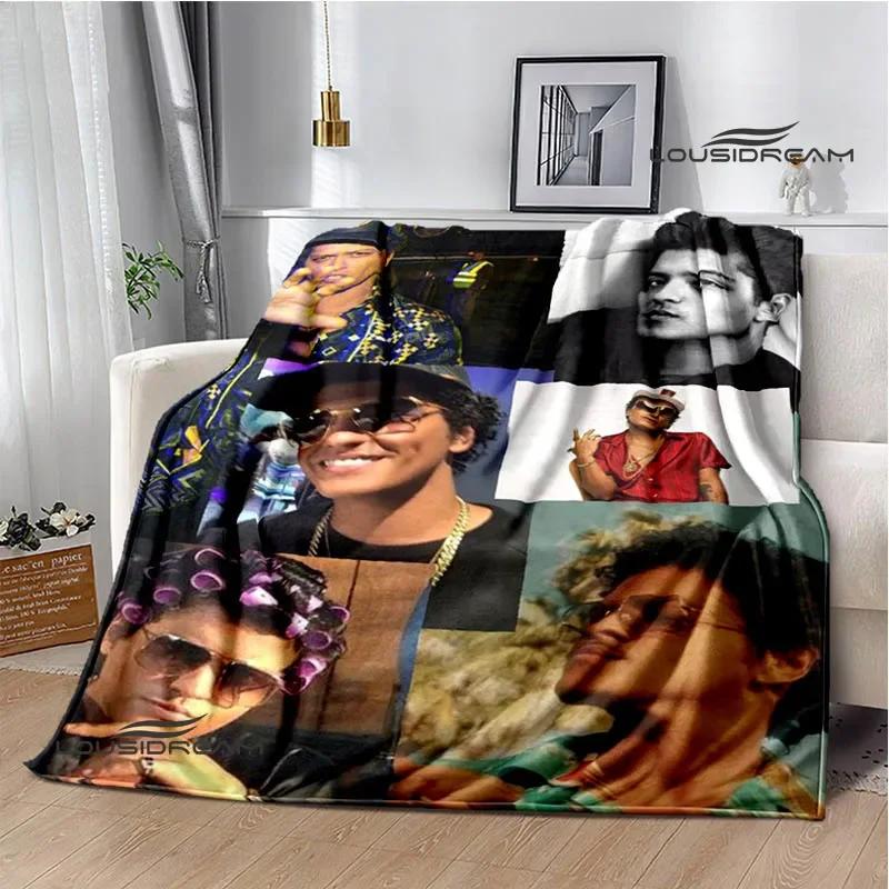 Singer Bruno Mars Printed Blanket Fashion Warm Blankets Flannel Soft And Comfortable Home Travel Blanket Birthday Gift