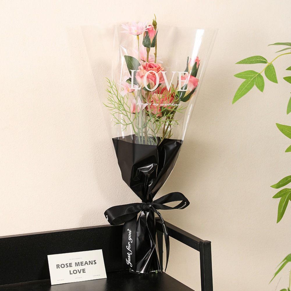50PCS Package Supplies Flower Packaging Bag Waterproof Bouquet Packing Material Mother's Day