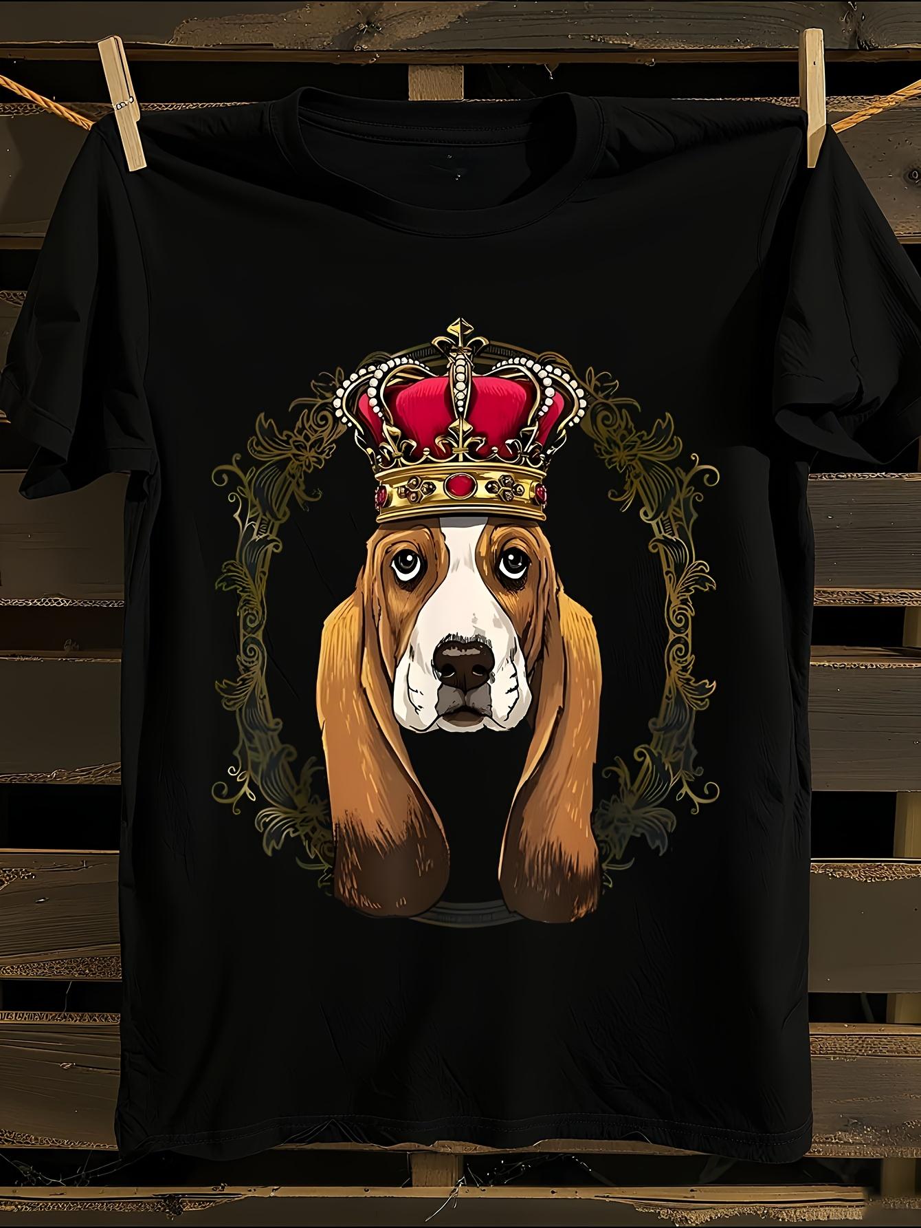 Basset Hound King Queen Crown Graphic Tshirt S
