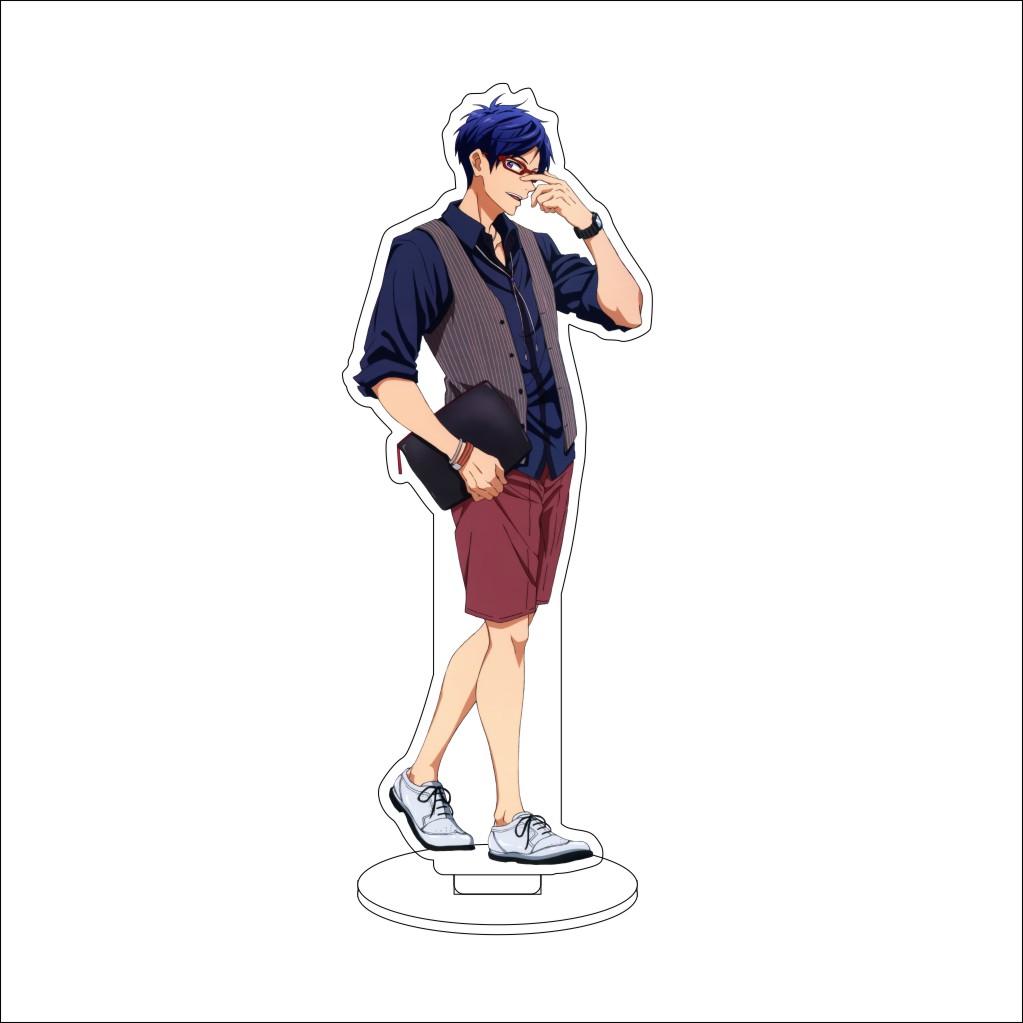 16CM Anime free! Cosplay Ornaments Nanase Haruka Rin Matsuoka Tachibana Makoto Hazuki Nagisa Figure Stand Halloween Gifts