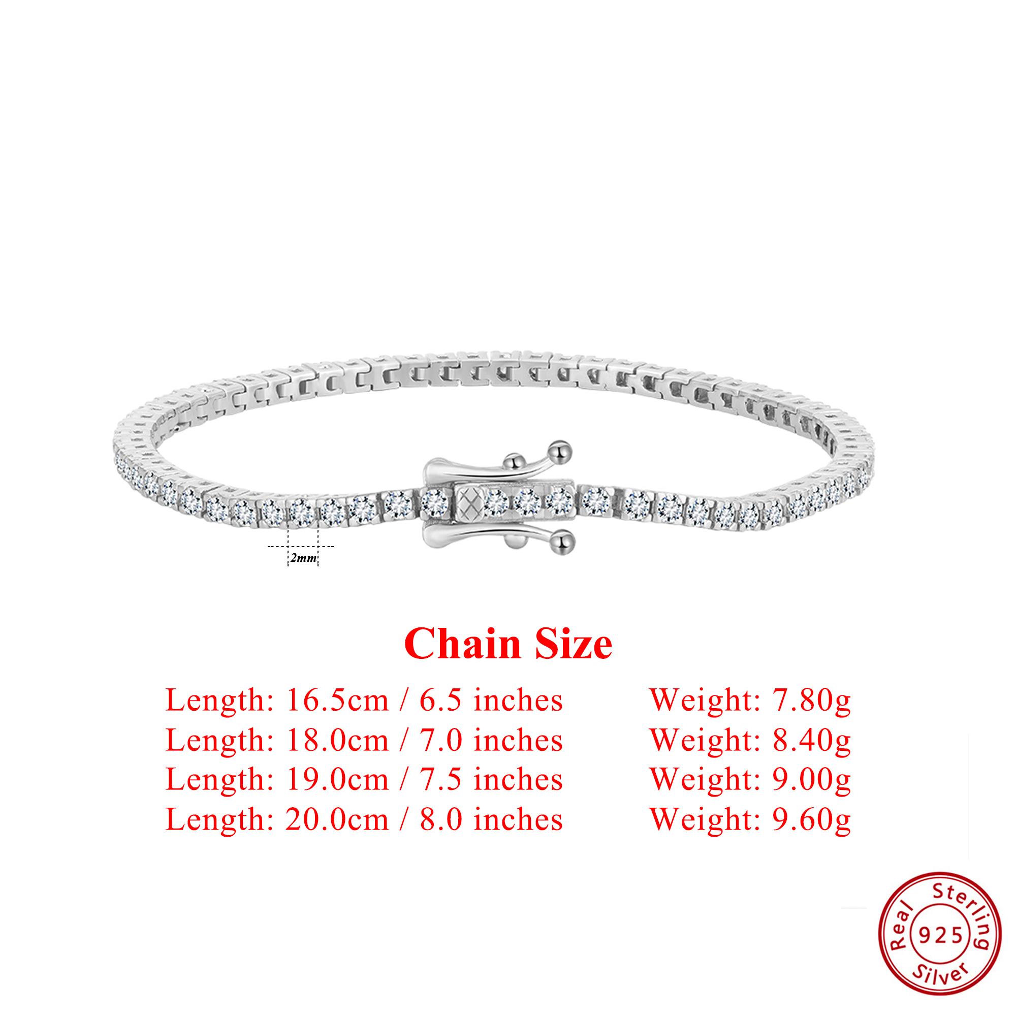 

EFFIE QUEEN 100% S925 Silver 14k Gold Round Cut Zirconia Tennis Chain Bracelet Simple Jewelry for Women, Men Wedding Party SB204 16.5cm