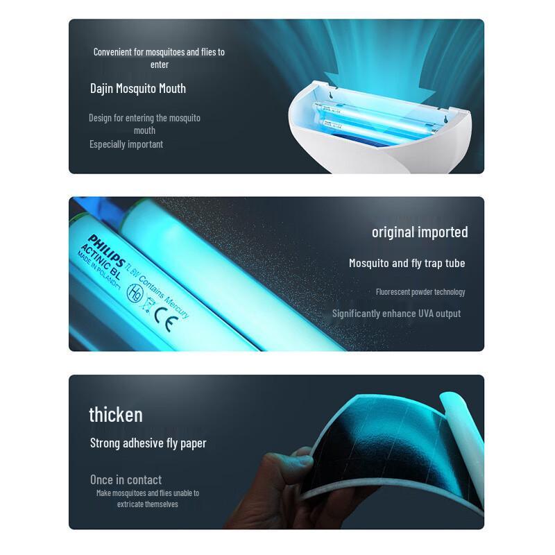 Lampada Uccidi Mosche e Zanzare Trappola Adesiva Commerciale