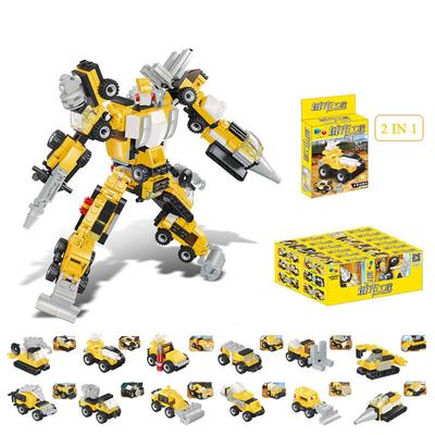 2020 Νέο προϊόν 2 Αλλαγή 12 σε 1 Urban Engineering Assembly Εκπαιδευτικό παιχνίδι αυτοκινήτου Diy Fighting Εναλλάξιμο πλαστικό ρομπότ Παιχνίδι γενεθλίων