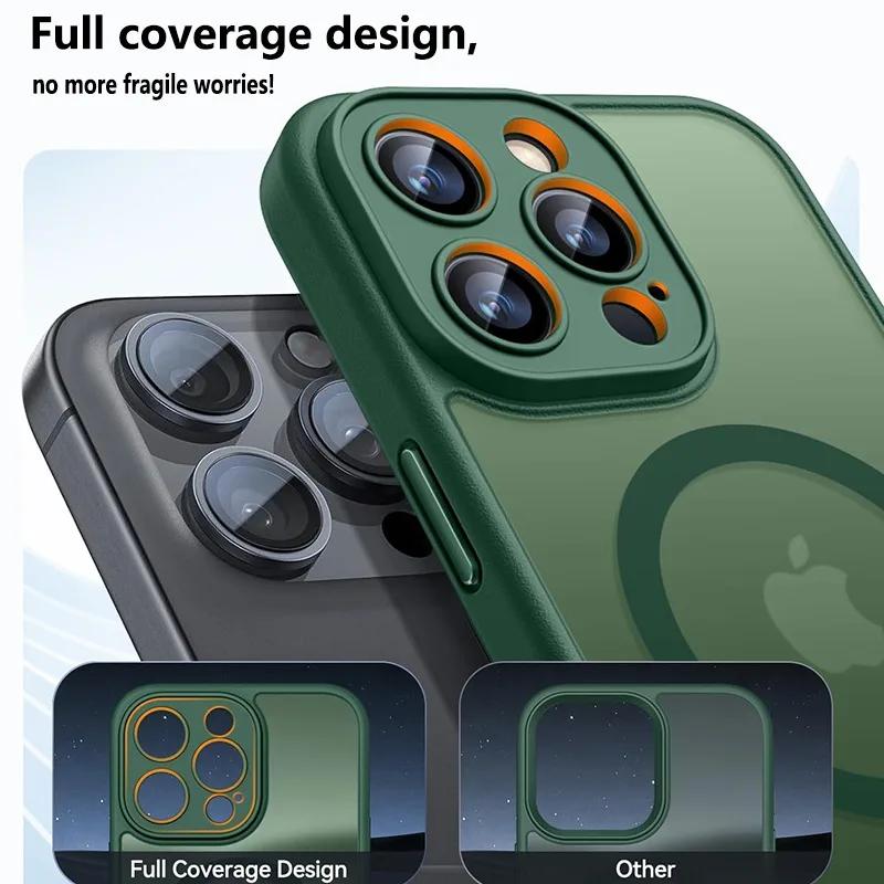 Luksusowe matowe etui na telefon For iPhone 17 16 15 14 13 12 11 Pro Max Plus 17 Air 16e For Magsafe Matowe przezroczyste magnetyczne etui