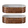 2 Pack Galvanized Raised Garden Beds, 1200 X 600 X 300 Mm, Oval Metal Planter Boxes Kit Outdoor, Bottomless Garden Box with Gloves, Alu-Zinc, for