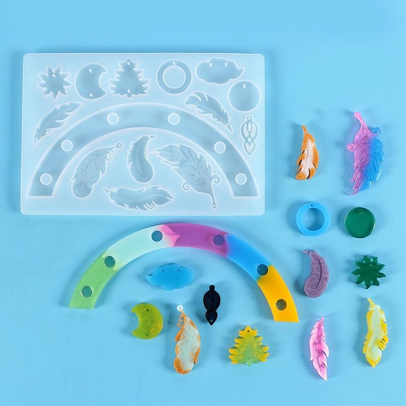 

Feather Fengling Silica Gel Mold Casting Crystal Line Jewelry Craft Wall Decoration Pendant Interior Decoration Tool Home