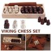 New Traditional Strategy Portable Board Game Crafted For Adults Kids Classic Two Player Tabletop Travel Vintage Viking Ches C8K2