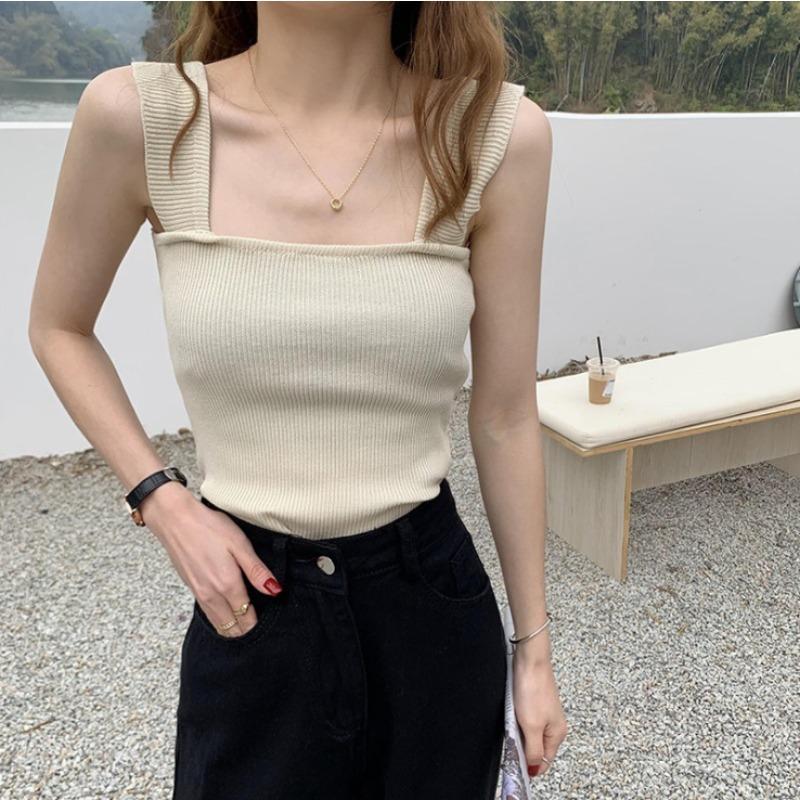 Gestricktes kleines Neckholder Damen Sommer Neu Slim-fit Netzrot West Top Innen zum Tragen Das Unterteil Tidemode