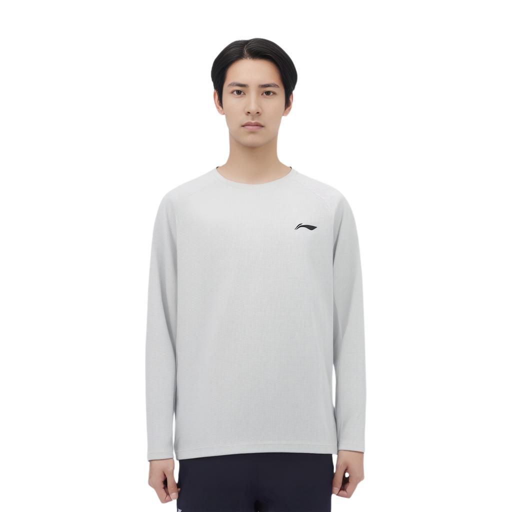 Li-Ning Solid Color Round Neck Breathable Long Sleeve T-Shirt Men tops ATLW017-4