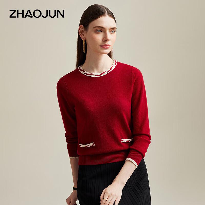 Zhaojun Women's Colorblock Cable Knit Cashmere Sweater