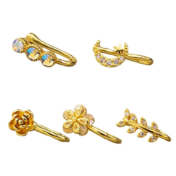 

Beautiful No Hole Nose Jewelry U Shaped Design With Subtle Shimmer For Any Outfit
