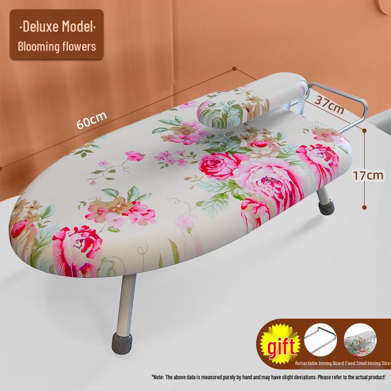 Compact Folding Ironing Board with Hanger and Ironing Pad