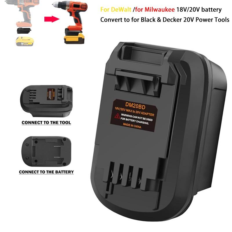 NEW Portable Battery Adapter For DeWalt/Milwaukee 18V/20V Li-ion Battery to for Black and Decker 20V Cordless Power Tools Use
