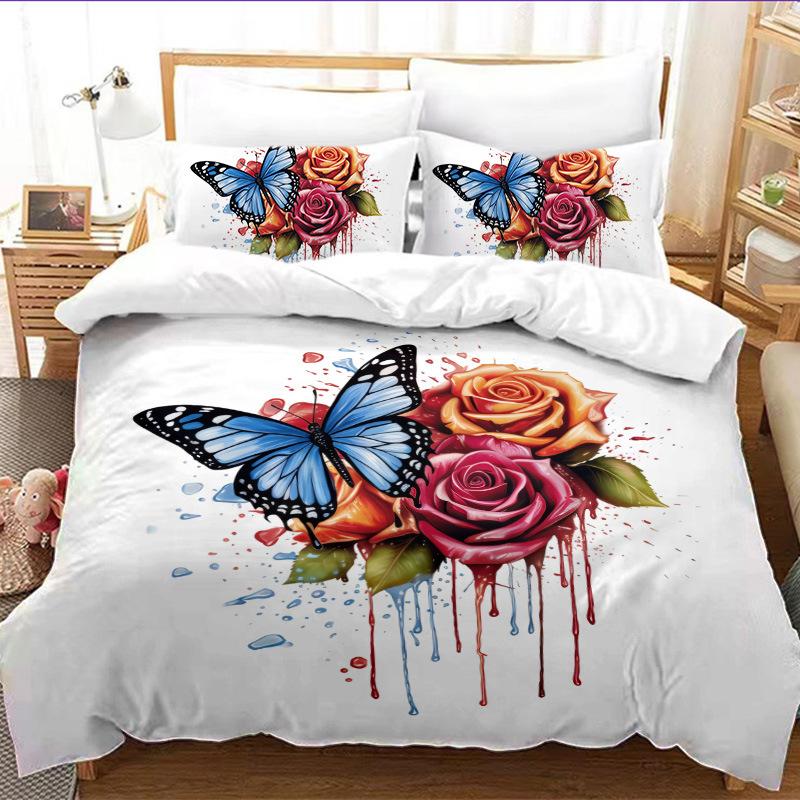 

Quilt Cover Three-piece Set To Map Customization 3D Digital Printing Polished Quilt Cover Bed Sheet Three-piece Set Customization 135 * 200cm 50 * 80cm * 1 two-piece set