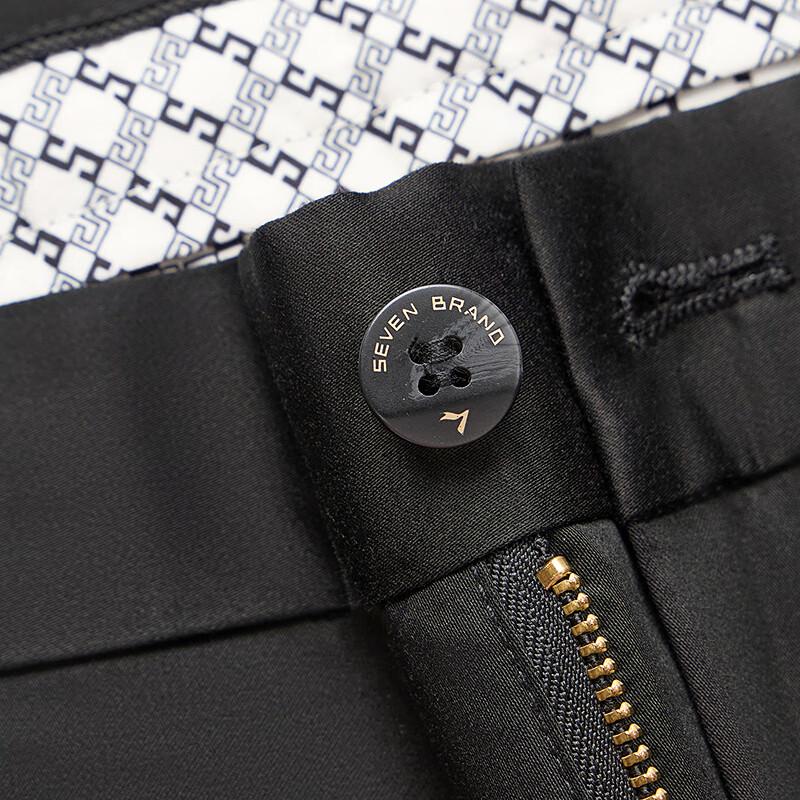 Septwolves Men's Cooling Bamboo Fiber Slim-Fit Cropped Chinos