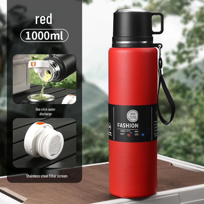 Stainless Steel Insulated Thermos for Men & Women - Large Capacity, Portable Travel Water Kettle