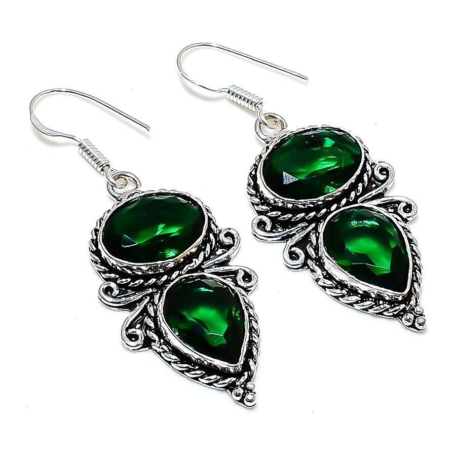 

Chrome Diopside Gemstone Handmade Ethnic Jewelry Earring 2.17 SR-10820