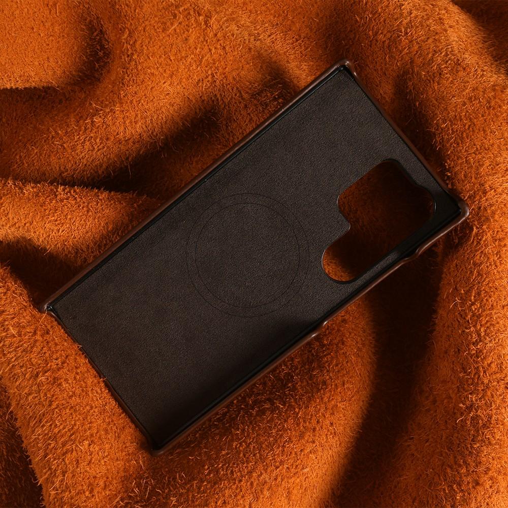 For Samsung S26 Ultra Case Magnetic Magsafe Oil Wax Genuine Leather Phone Cases For Galaxy S25 S24 S23 S22 Cover Wireless Charge