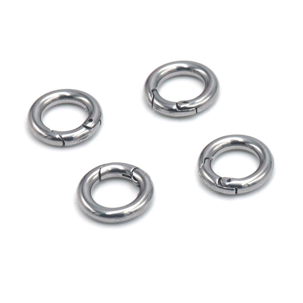 Stainless Steel Heart-shaped Function Spring Buckle Luggage Clasp Keychain Pendant Snap Button DIY Jewelry Accessory Wholesale