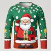 Joyeux Noël Père Noël Impressions 3D T-shirt à Manches Longues Homme Populaire Y2k T-shirts Vêtements de Sport Hauts à Col Rond Automne Vêtements Unisexe