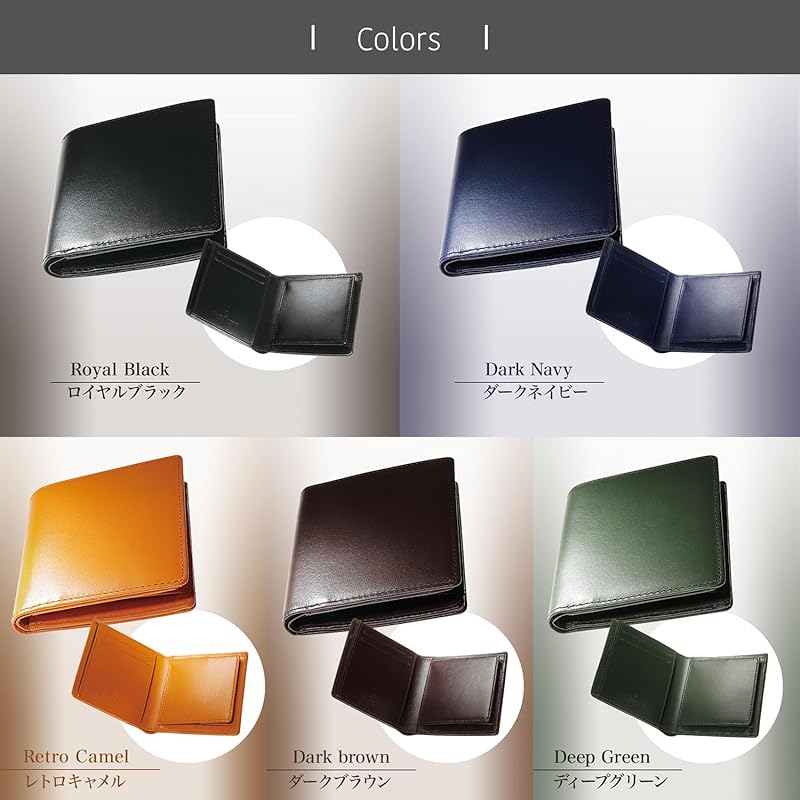 [BLUE SINCERE] wallet men's bifold wallet genuine leather italian leather wallet small compact slim Thin with gift box / IHW1 (dark navy)