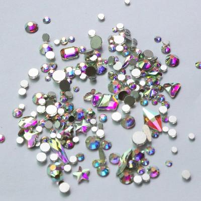 250 sztuk Craft DIY Mix Gems Flatback Duże fasety kryształu górskiego Normalne kryształy górskie Strass Nail Art Dekoracje