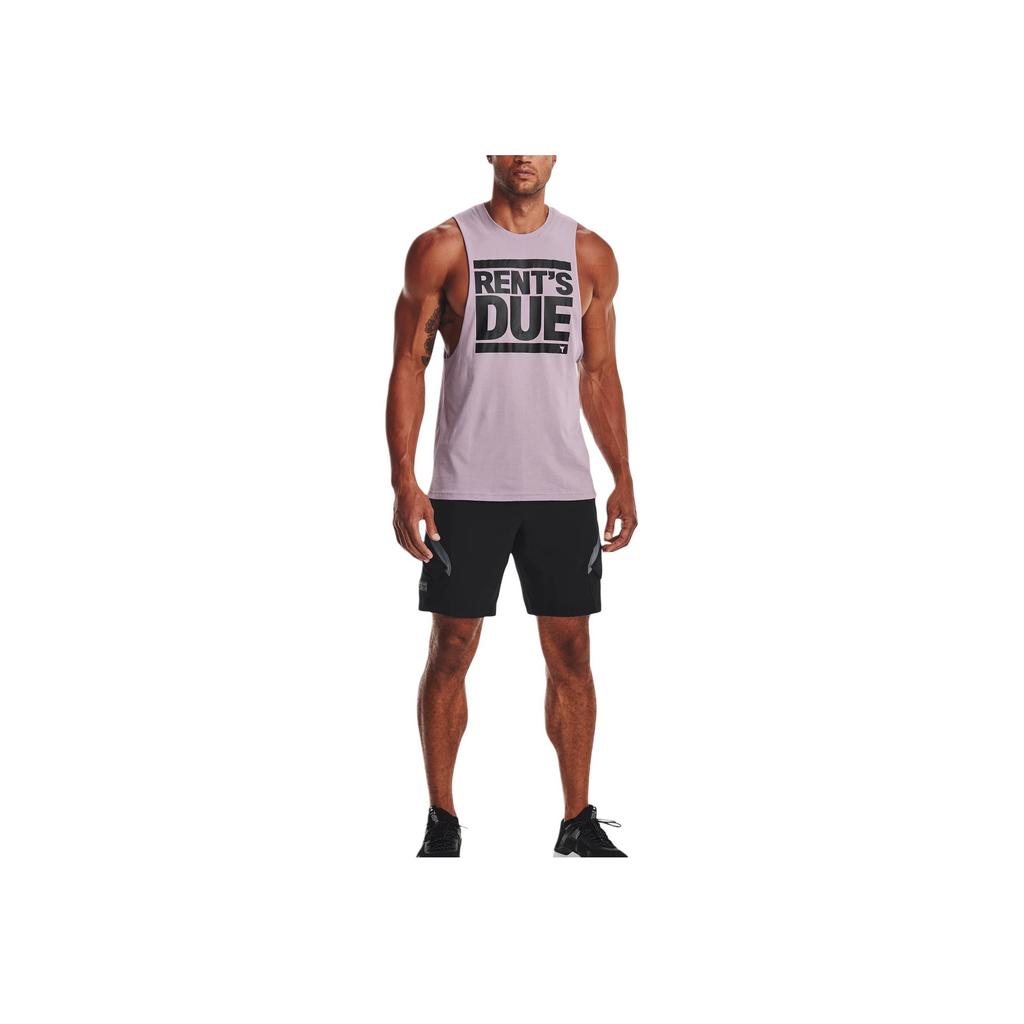 Under Armour Project Rock Unstoppable Printed Logo Elastic Waist Casual Shorts Men Shorts Black 1373573-001