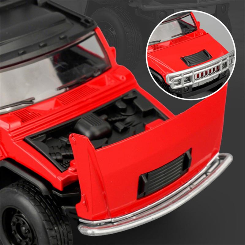 1:32 HUMMER H2 SUV Alloy Car Model Diecast Metal Off-road Vehicle Car Model Sound and Light Simulation Collection Kids Toy Gift