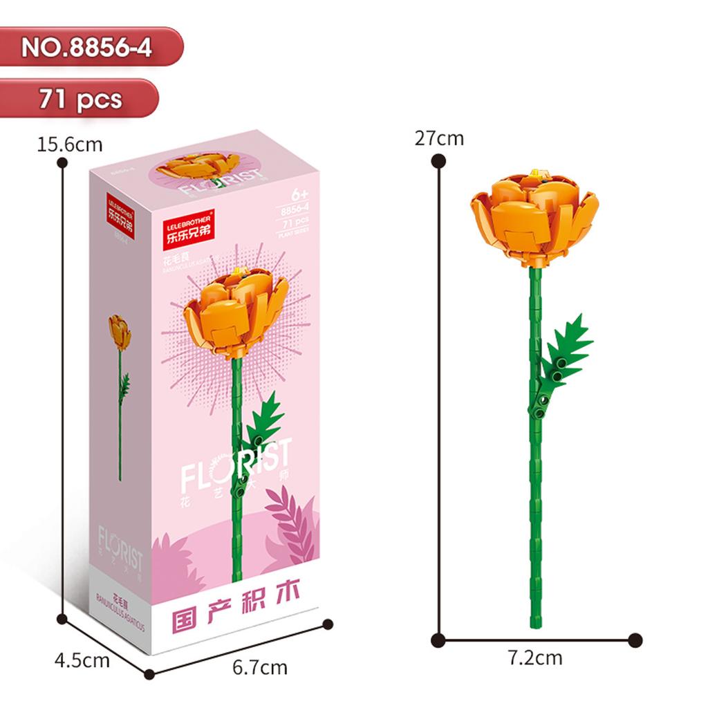 Hot Creative Small Building Block Flower Art Classic Brick Mini Potted Plant Gift For Girls Desk Decoration Simple Assembly Toys