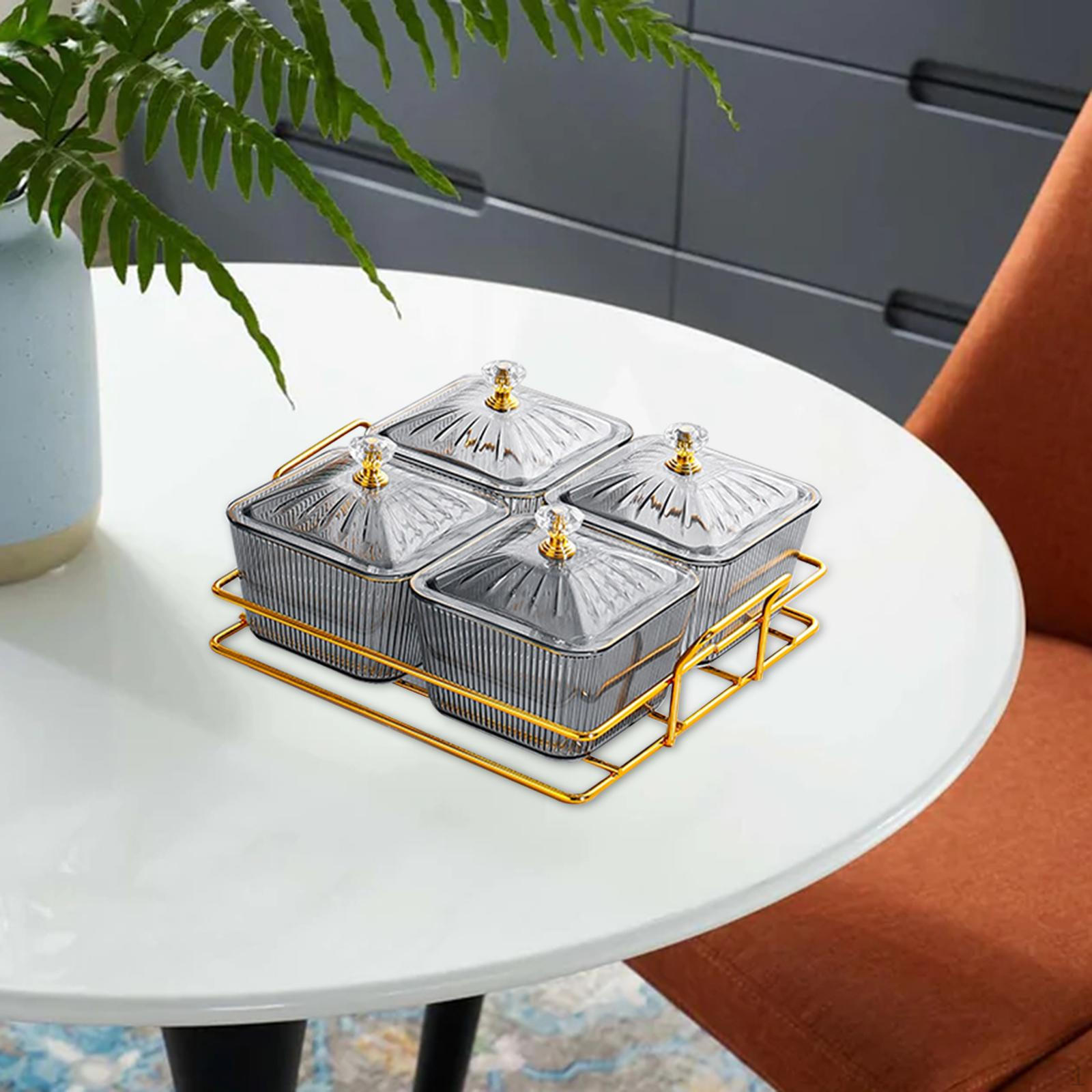 

4 миски для подачи закусок, разделенное блюдо, разделительная тарелка для скандинавского десерта серый