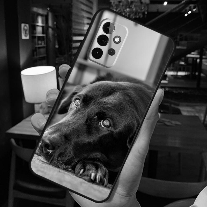Black Labrador Dog Case For Samsung Galaxy A26 A16 A06 A55 A35 A15 A32 A12 A22 A52 A54 A34 A14 A56 A36 A13 A53