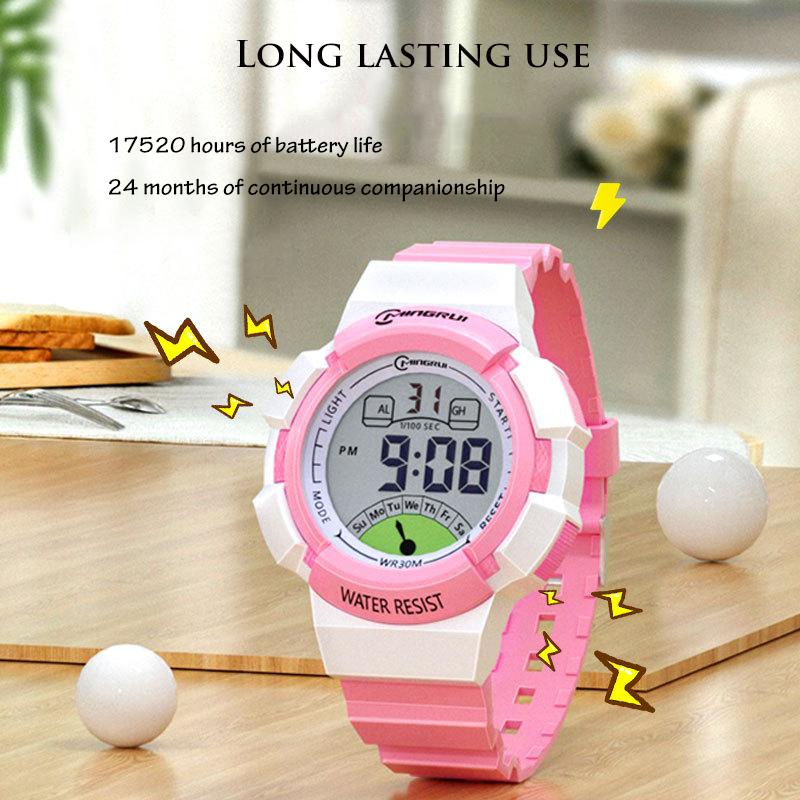high quality Children's Boys' Sports Electric watch 30M Waterproof LED Alarm Clock Student Kids Girls' Pink Fashion Cute Watches