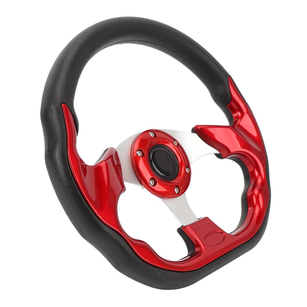 Car Steering Wheel 13in PU Stylish Look Impact Proof Enhanced Grip Easy Installation Racing Steering Wheel for Vehicle