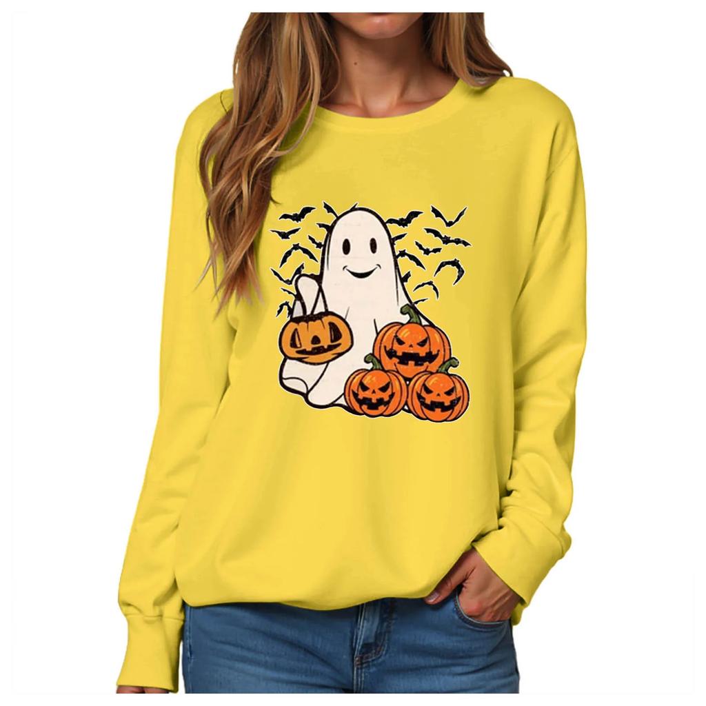 Lockeres lässiges bedrucktes Langarm-Sweatshirt Fabrik Großhandel Europäisches und amerikanisches Halloween-Sweatshirt Rundhals
