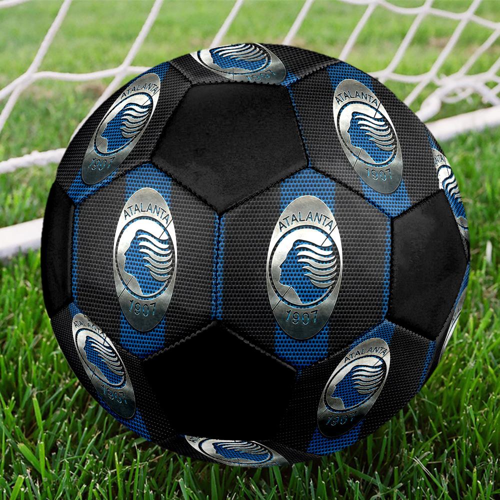 Atalanta BC logo Soccer Ball, colorful, suitable for all ages, machine-stitched, PVC material, competition grade,size5 , durable and high bounce