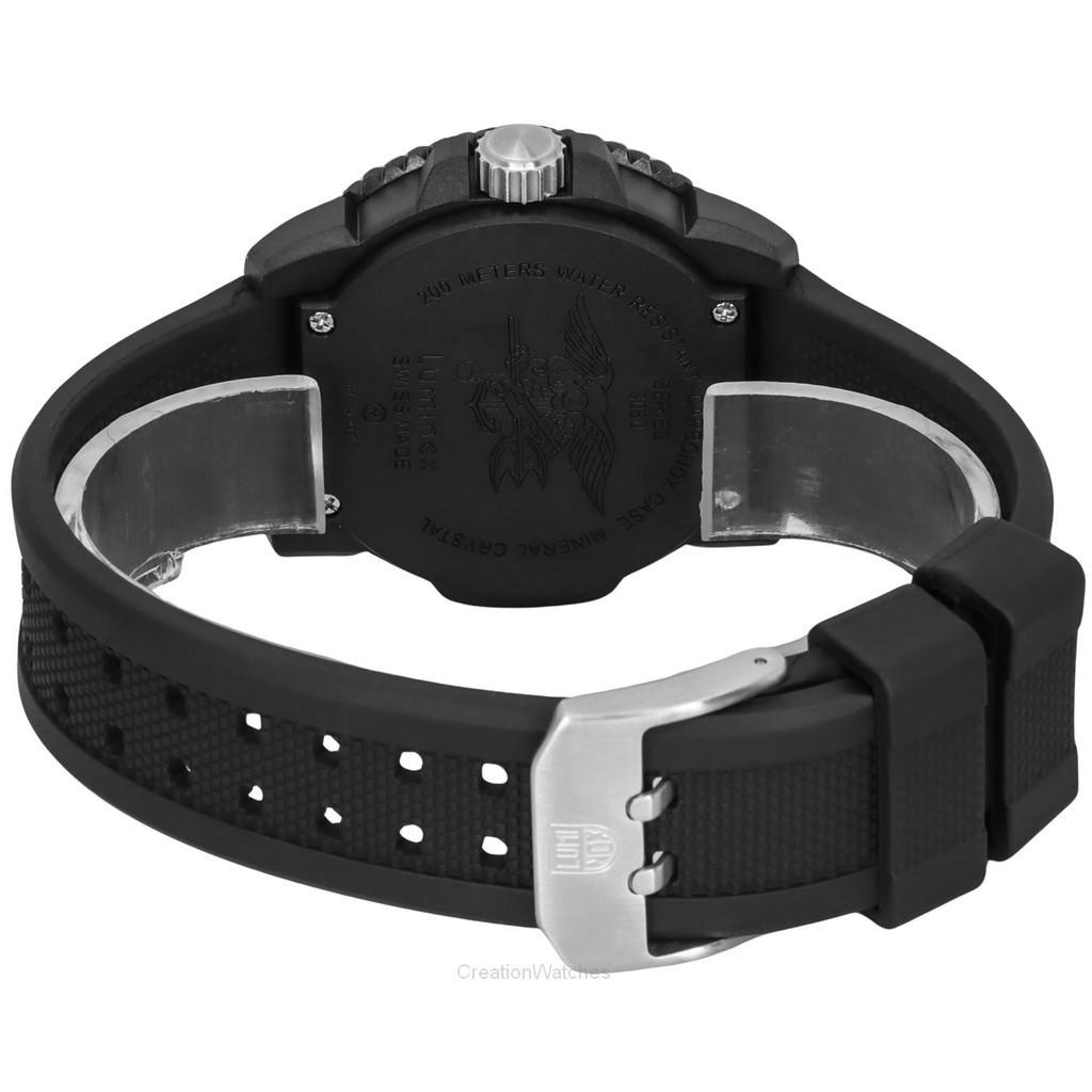 Luminox Original NAVY Seal XS.3051.F 200M Herrenuhr mit Kautschukarmband und schwarzem Zifferblatt, Schweizer Quarz