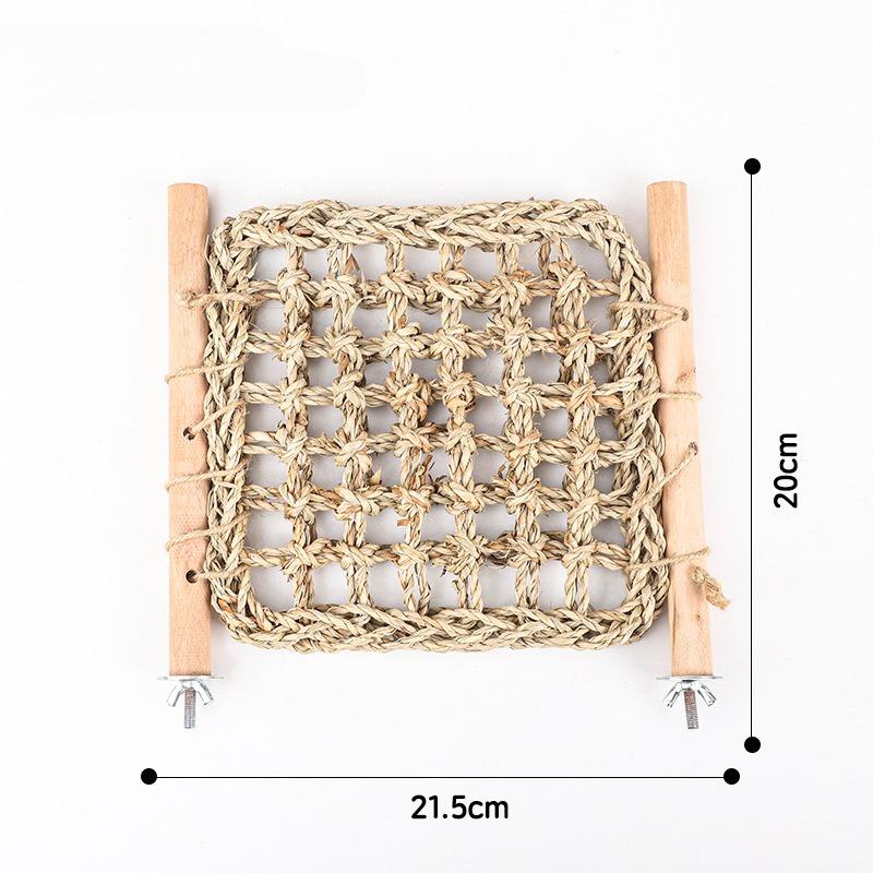 Handmade Water Grass Climbing Net Hammock Swing Ring Toy Boredom Relieving Play Gear for Parrot Pet Bird Cage Entertainment