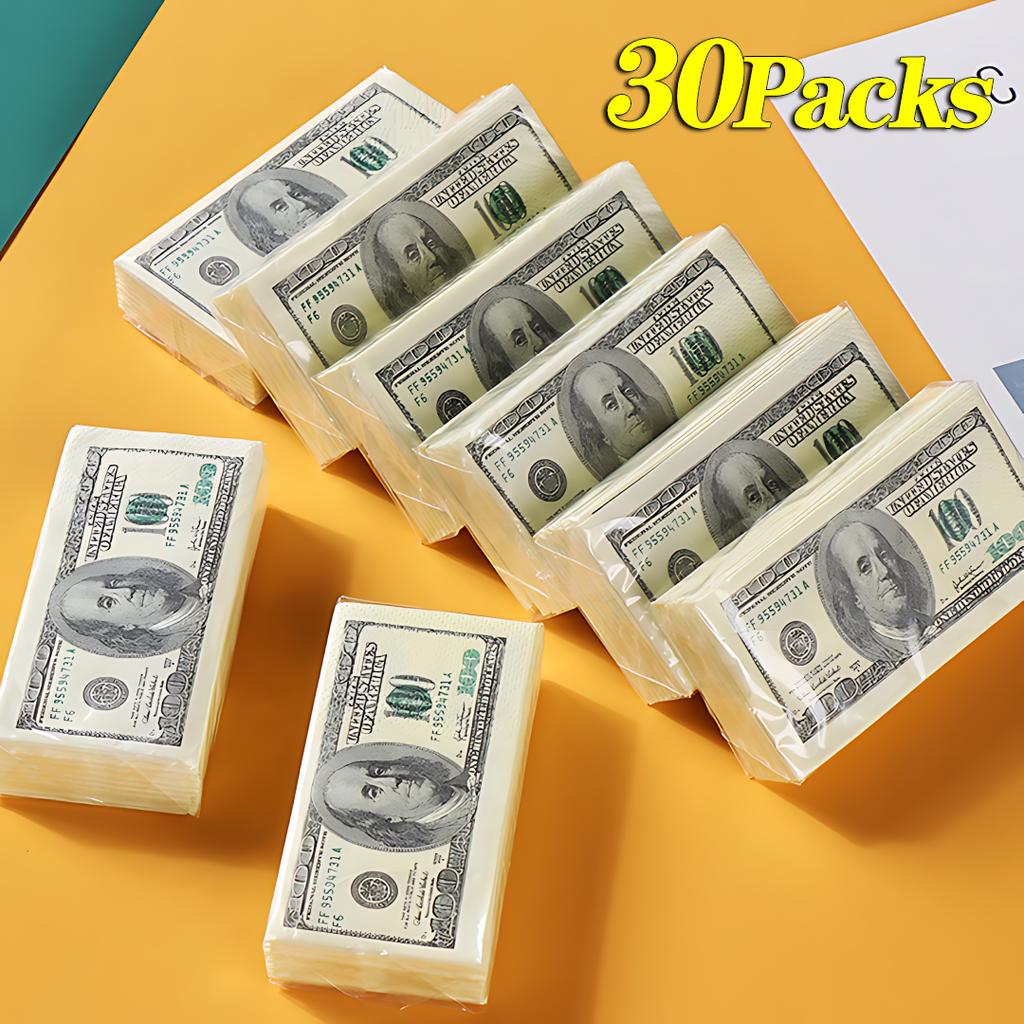 Creativo Simulazione Stampa Dollaro Carta Asciugamano Foglietto di Carta Polpa di Legno Grezza Tovagliolo Portatile Foglietto di Carta Tovagliolo Dollaro USA
