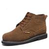 Men's Leather Boots Labor Insurance Shoes Thickened Tire Sole Steel Head Anti-smash Anti-puncture Wear-resistant High Temperature Safety Shoes