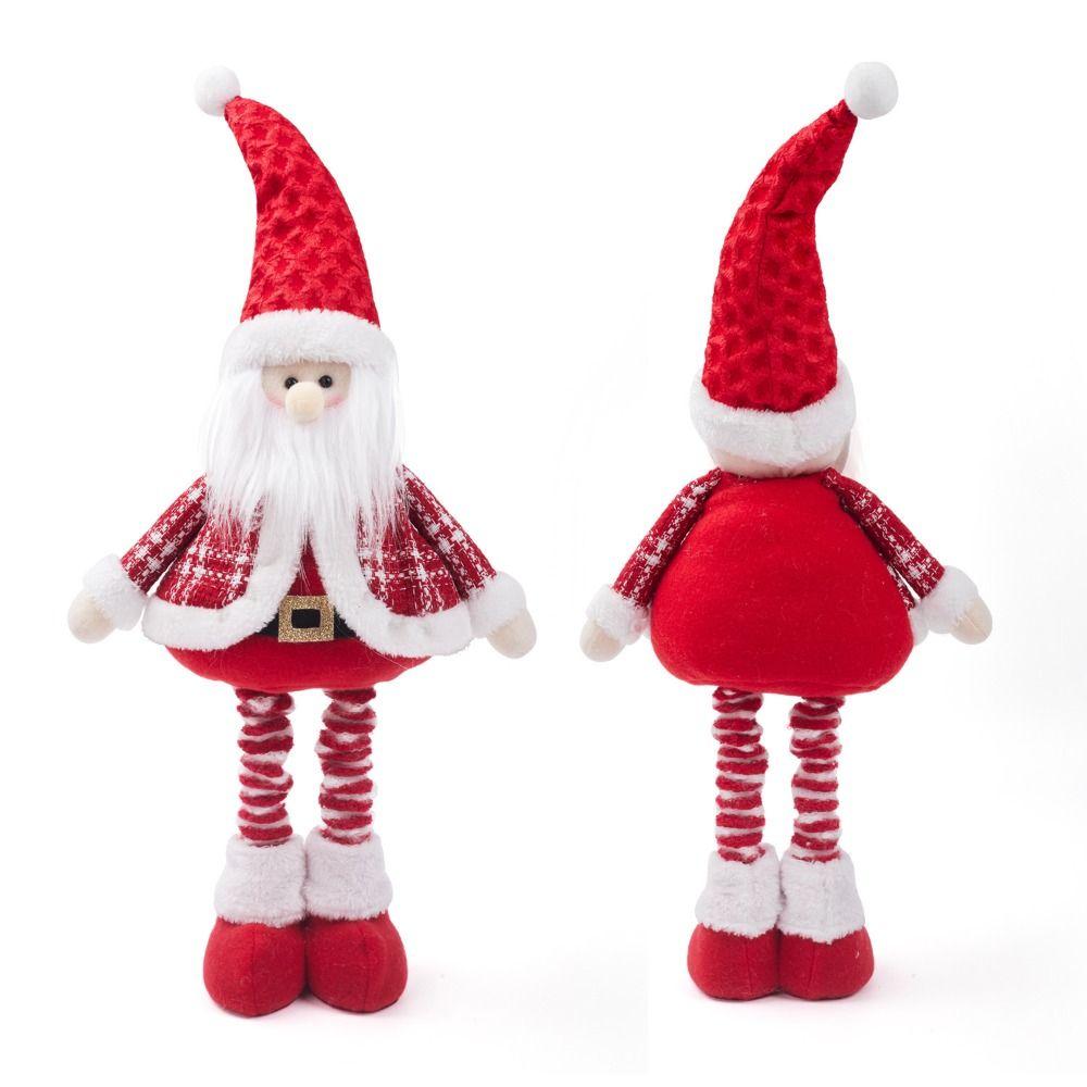 Cartoon Christmas Telescopic Doll Handmade Plush Doll Santa Claus Toy  Living Room